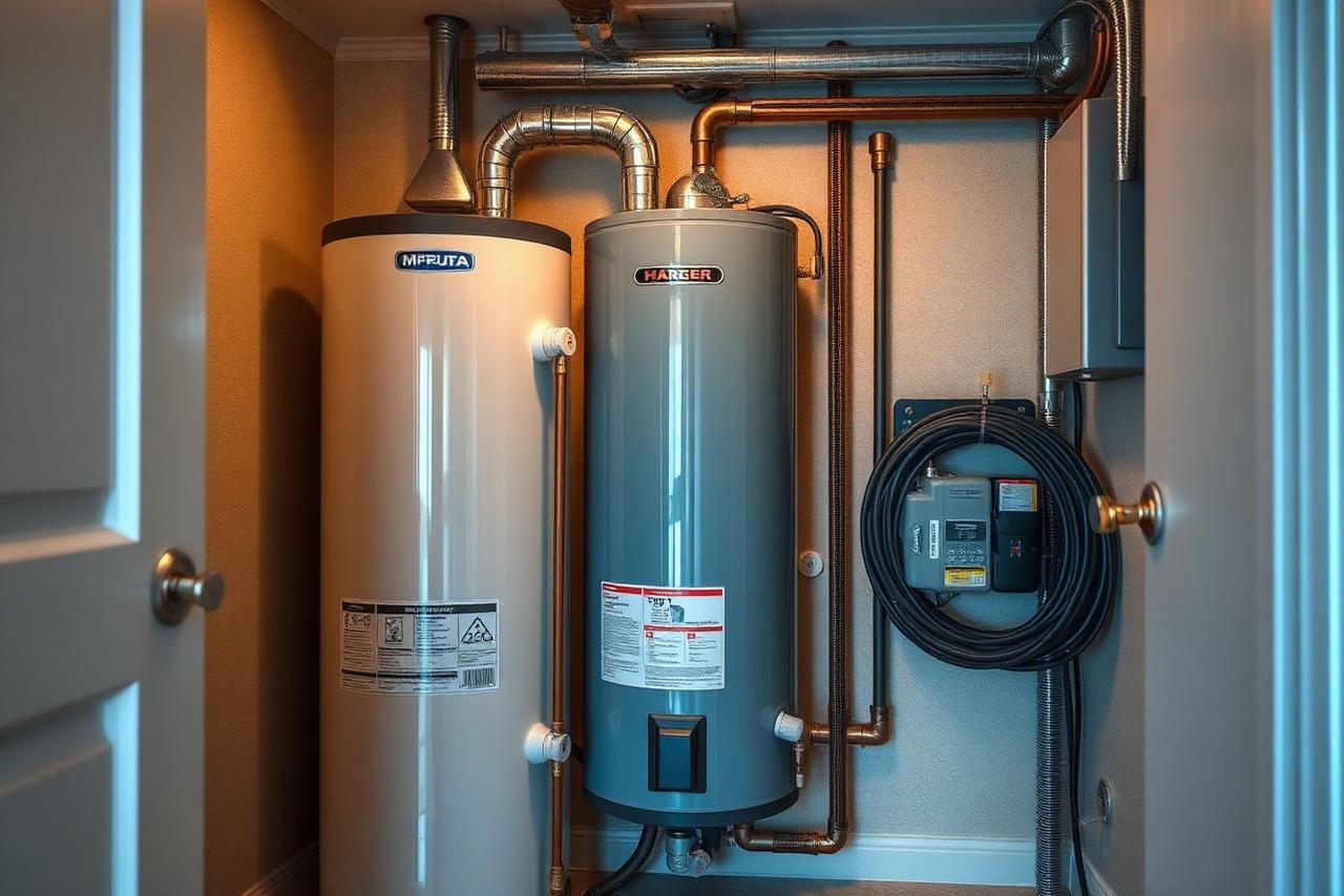 Residential water heater installed in a Florida utility closet